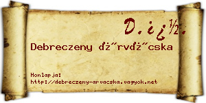 Debreczeny Árvácska névjegykártya