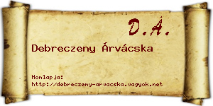 Debreczeny Árvácska névjegykártya